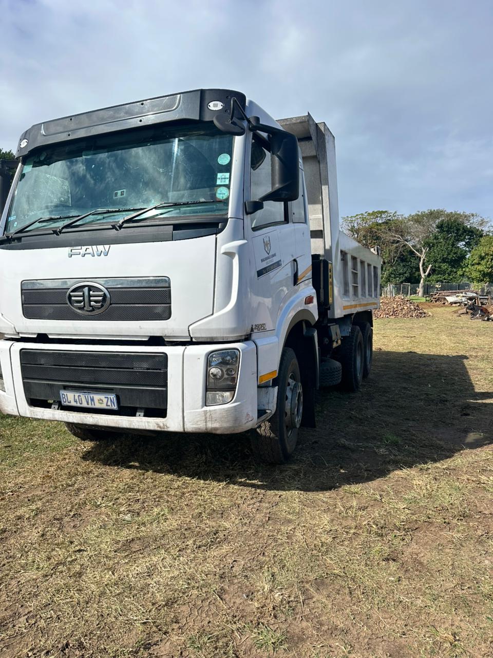 FAW truck at work site